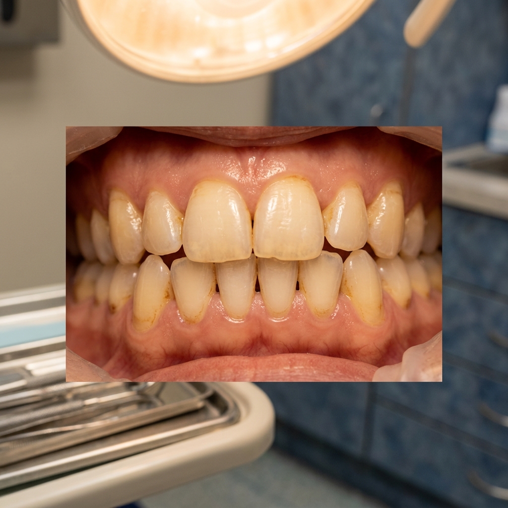 Sonrisa antes del tratamiento de diseño de sonrisa en NovaSmile